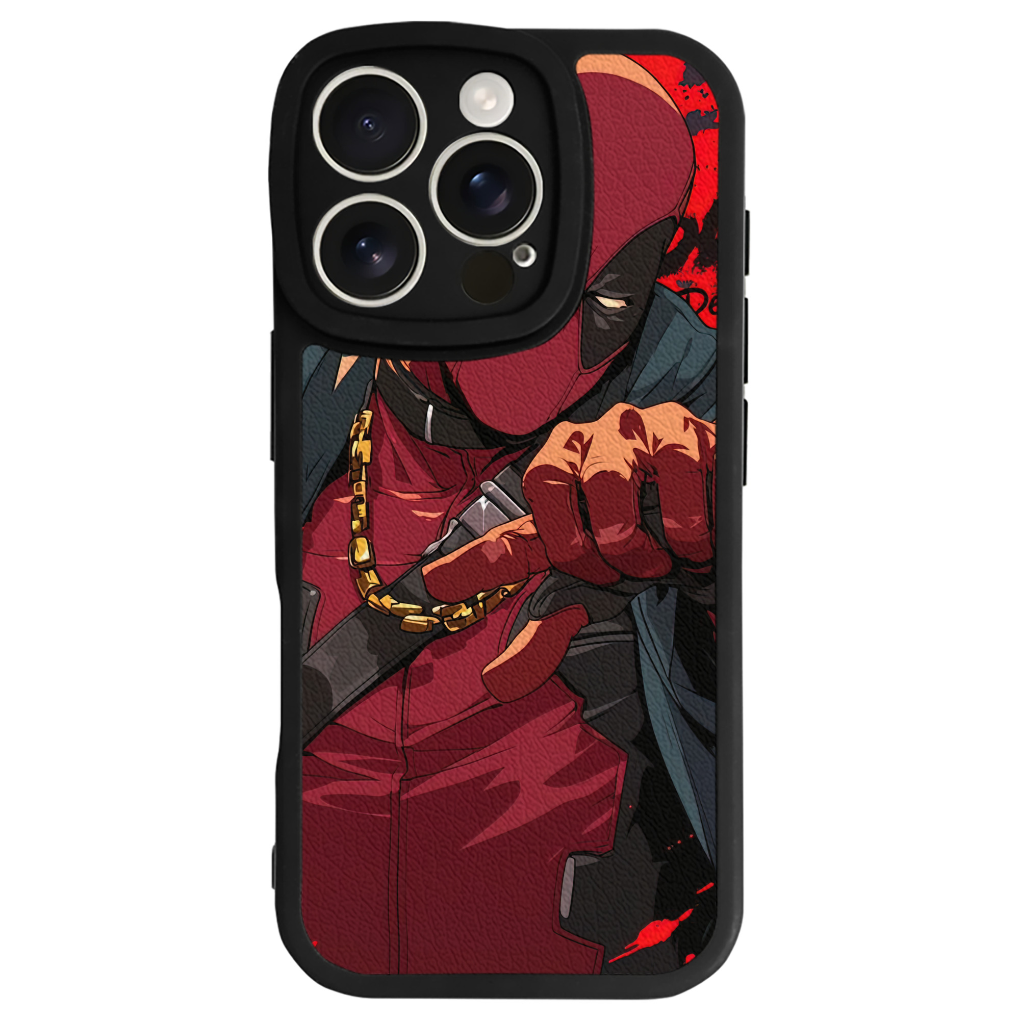 （画像用） Deadpool デッドプール 【iPhone 16シリーズ対応】シリコンスマホケース（レザー調） 材質：シリコン